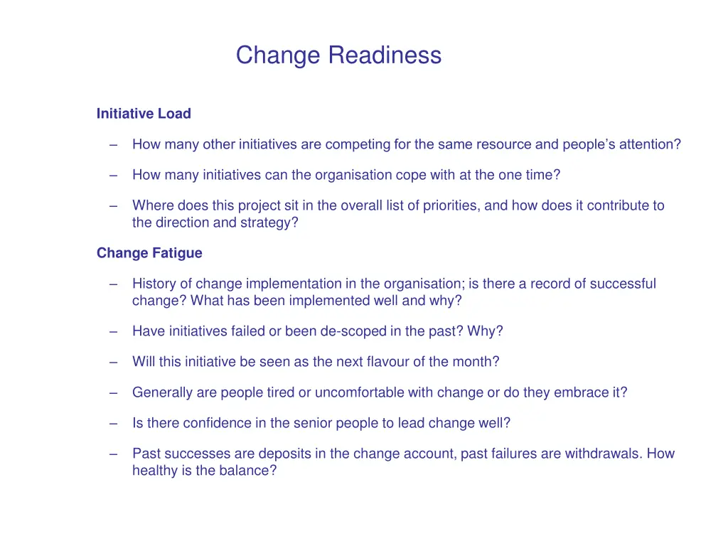 change readiness