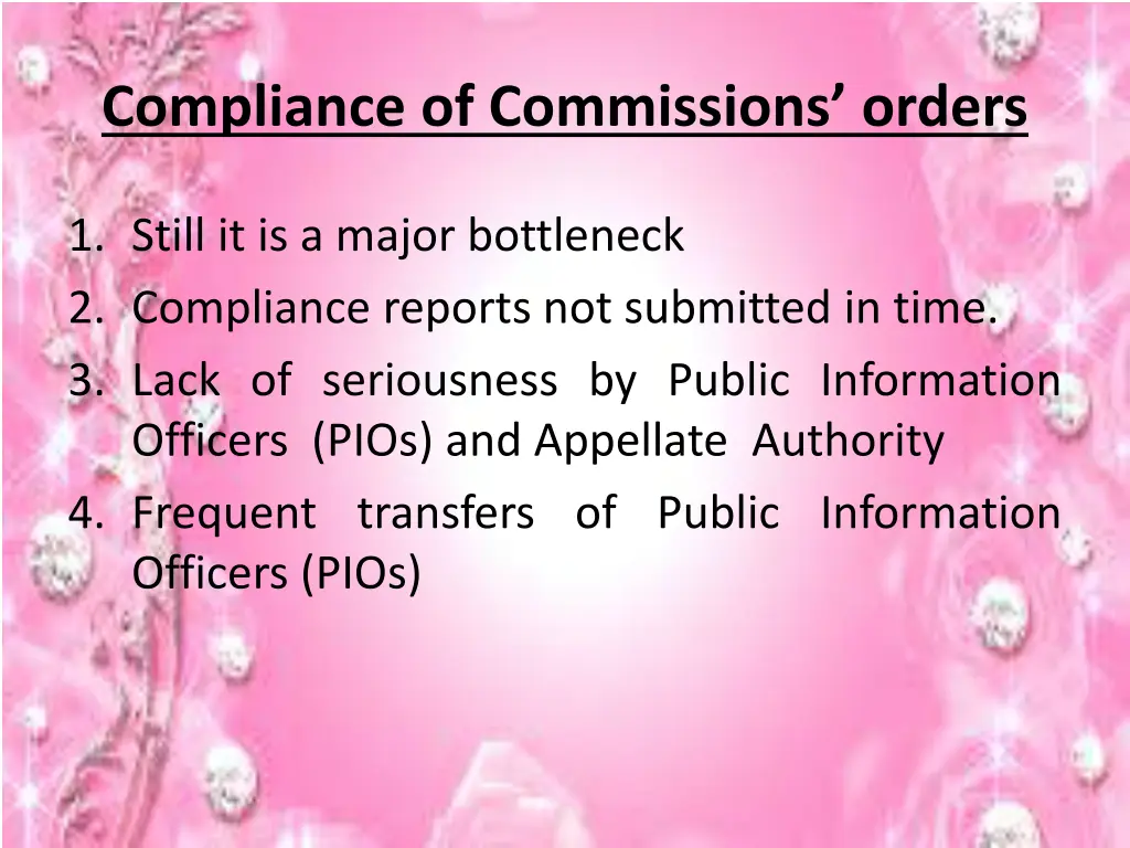 compliance of commissions orders