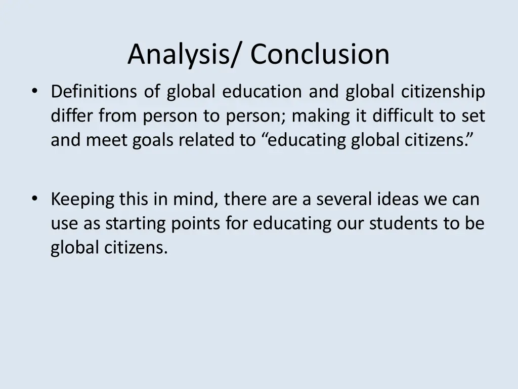 analysis conclusion definitions of global