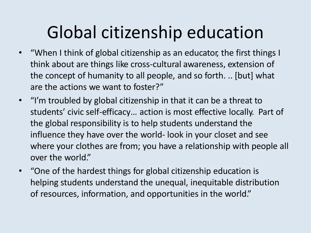 global citizenship education when i think