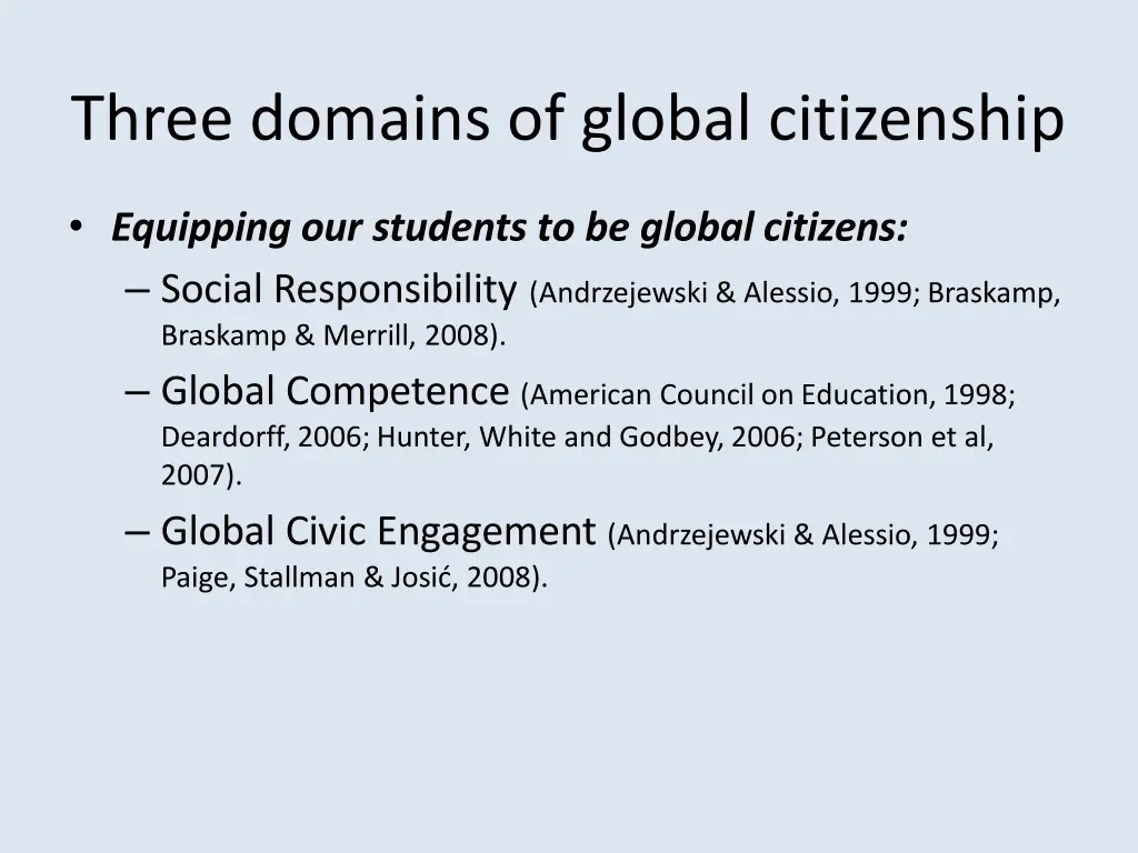 three domains of global citizenship