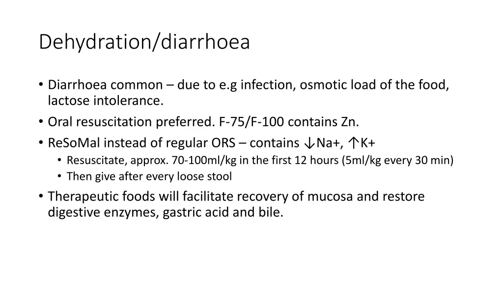 dehydration diarrhoea