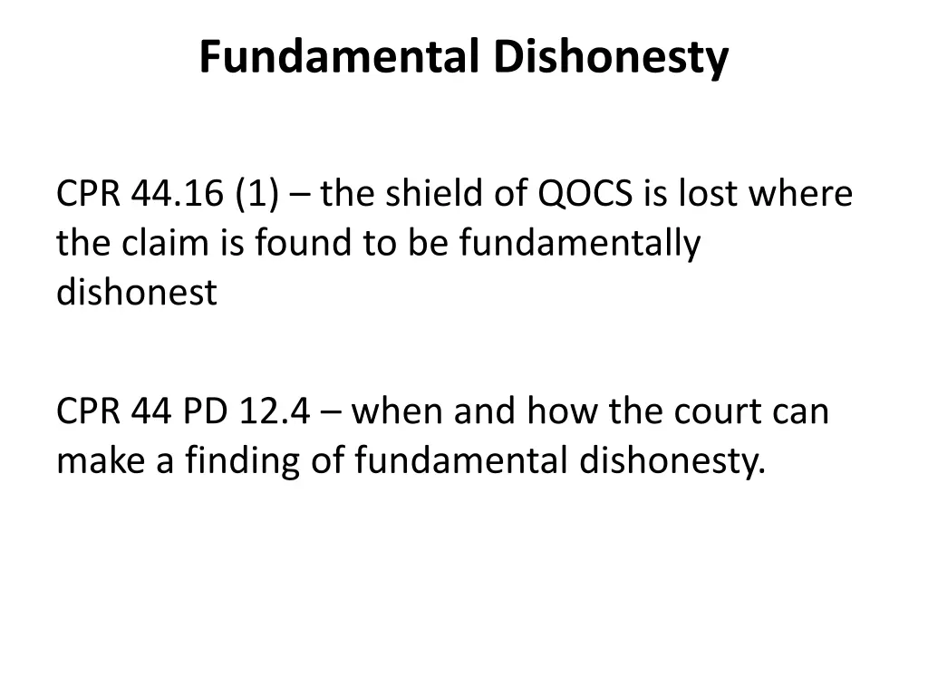 fundamental dishonesty