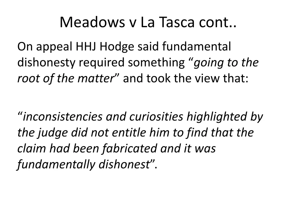 meadows v la tasca cont