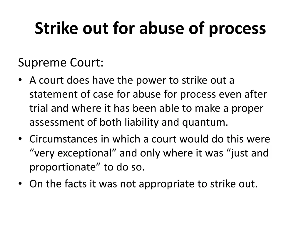 strike out for abuse of process