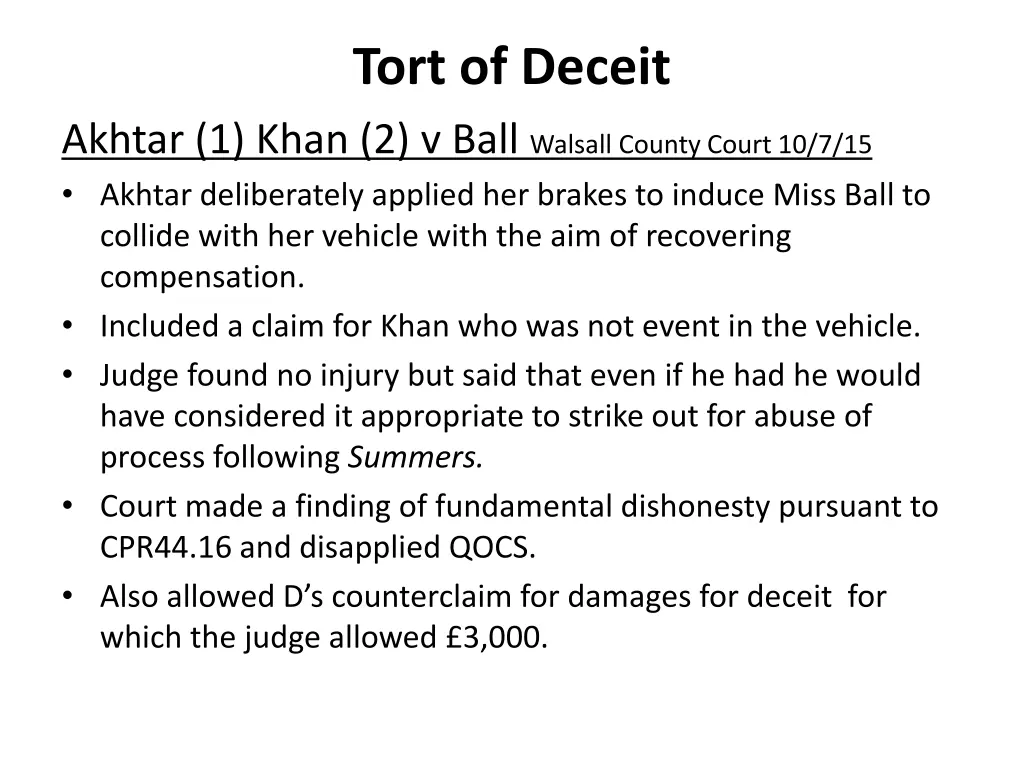 tort of deceit 1