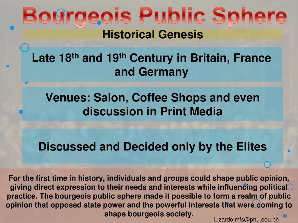 bourgeois public sphere historical genesis