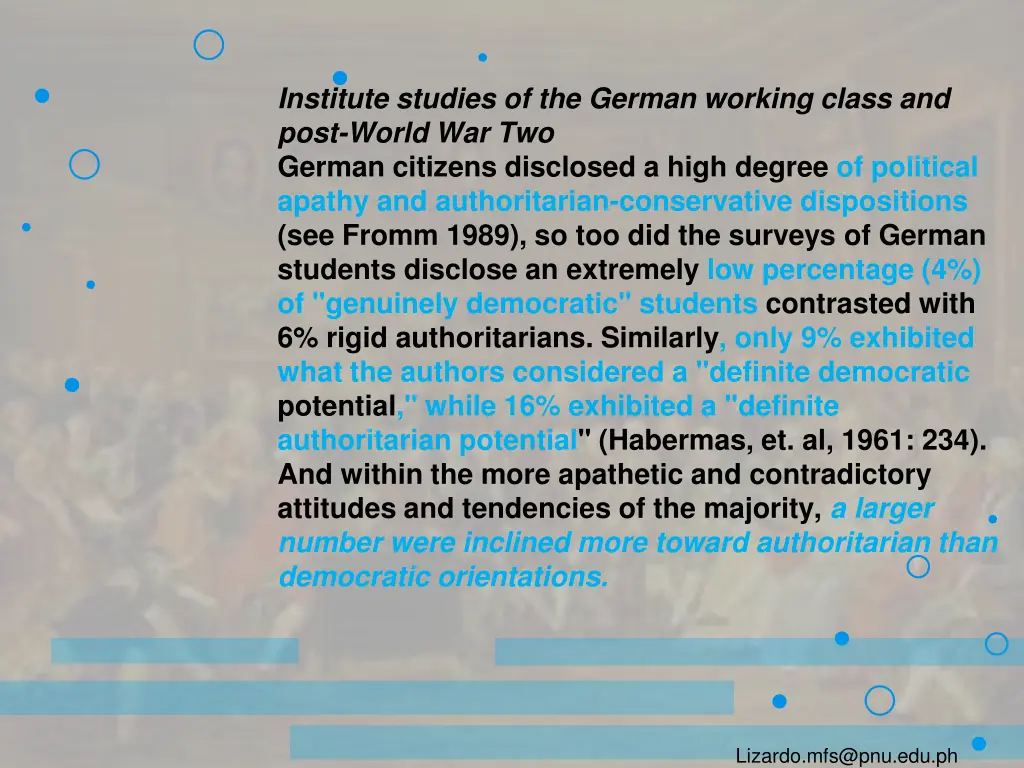 institute studies of the german working class