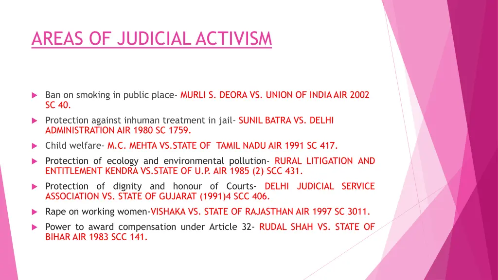 areas of judicial activism