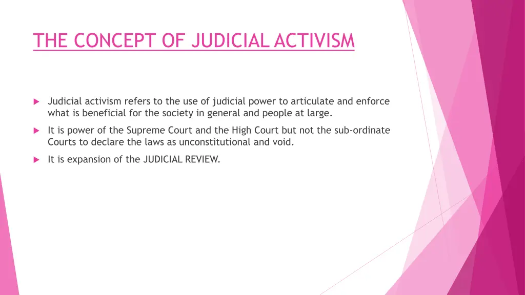 the concept of judicial activism