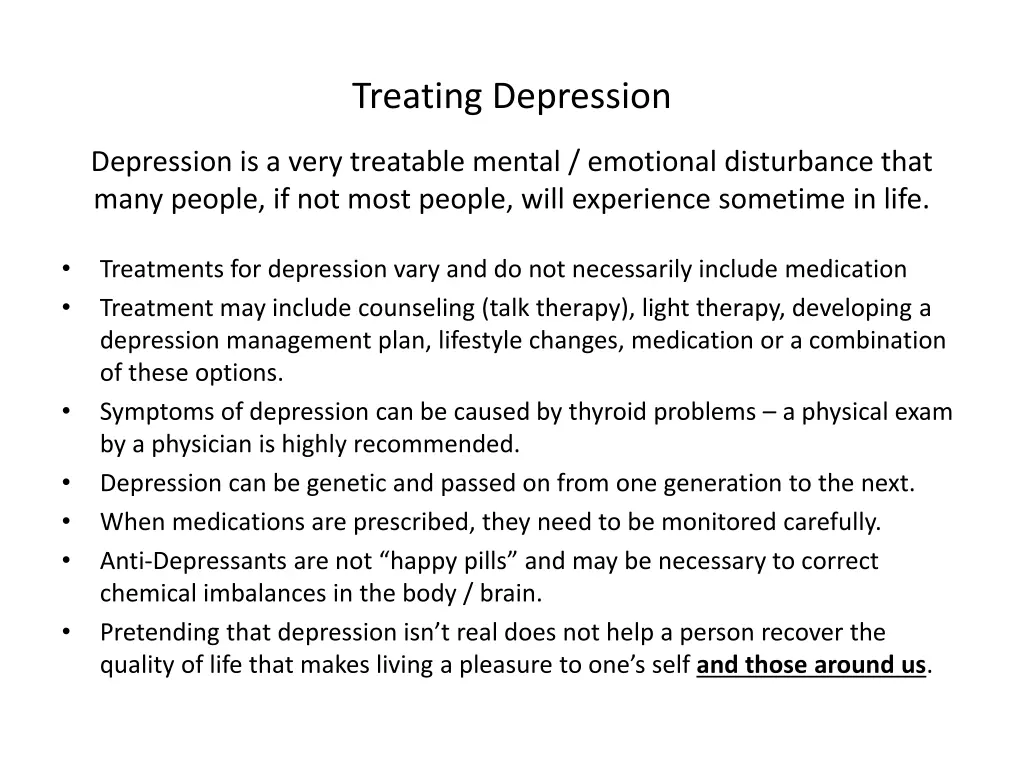 treating depression