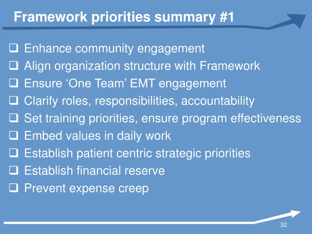 framework priorities summary 1