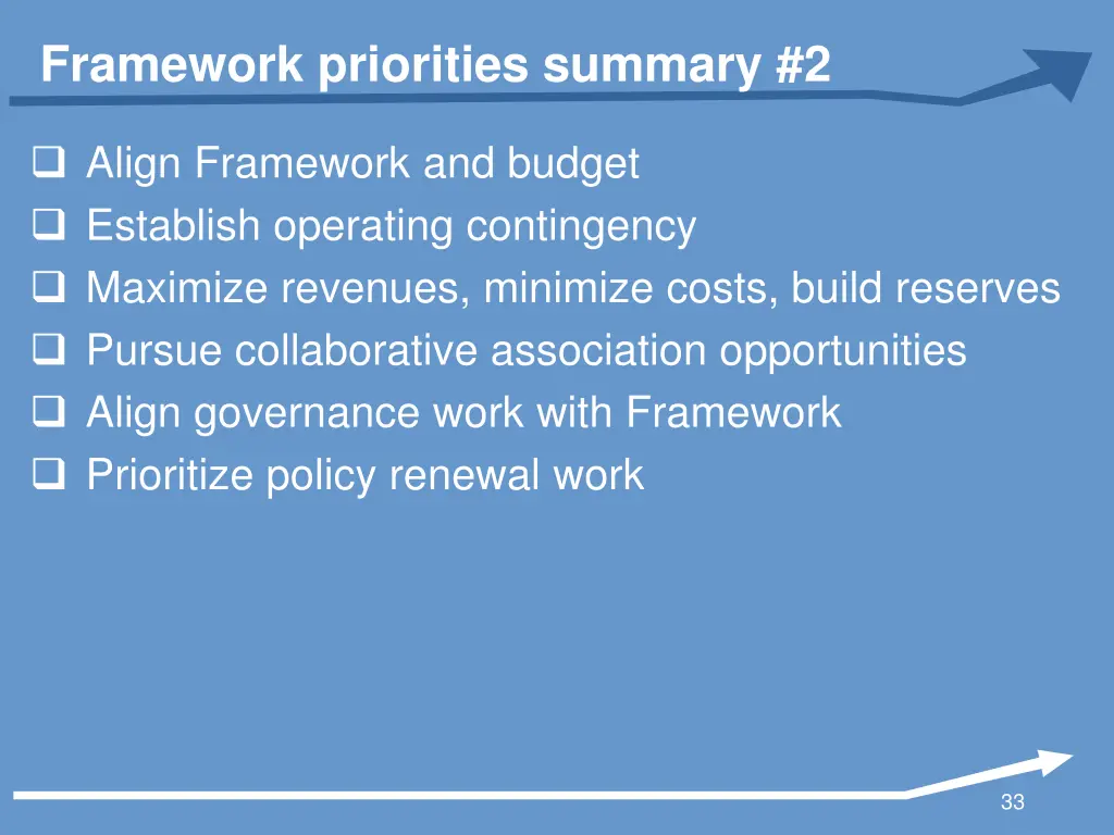 framework priorities summary 2