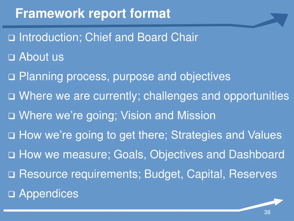 framework report format