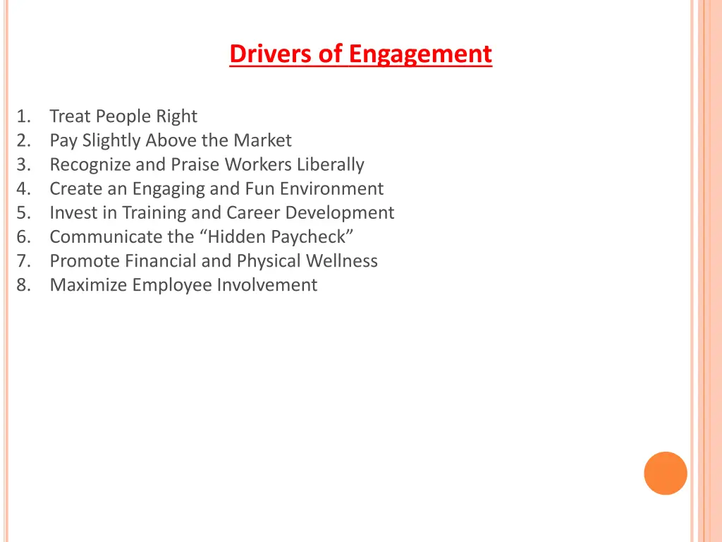 drivers of engagement