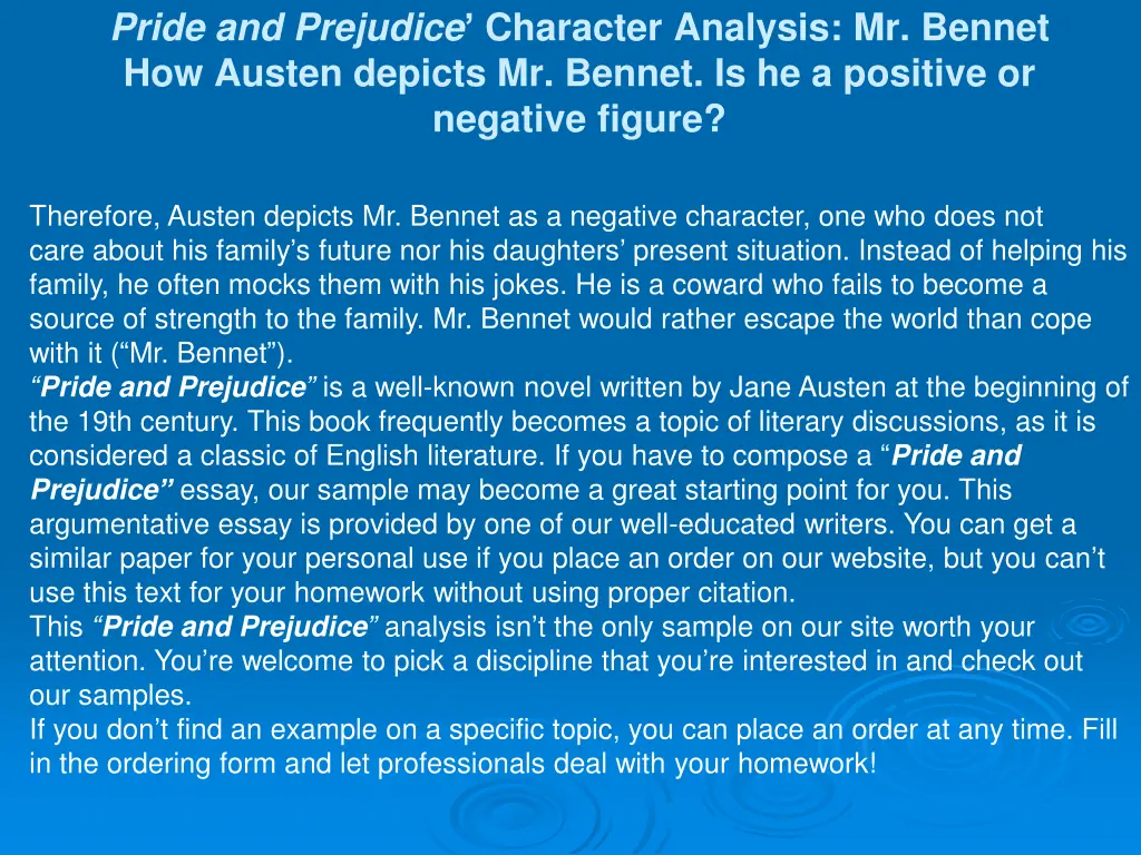 pride and prejudice character analysis mr bennet 1