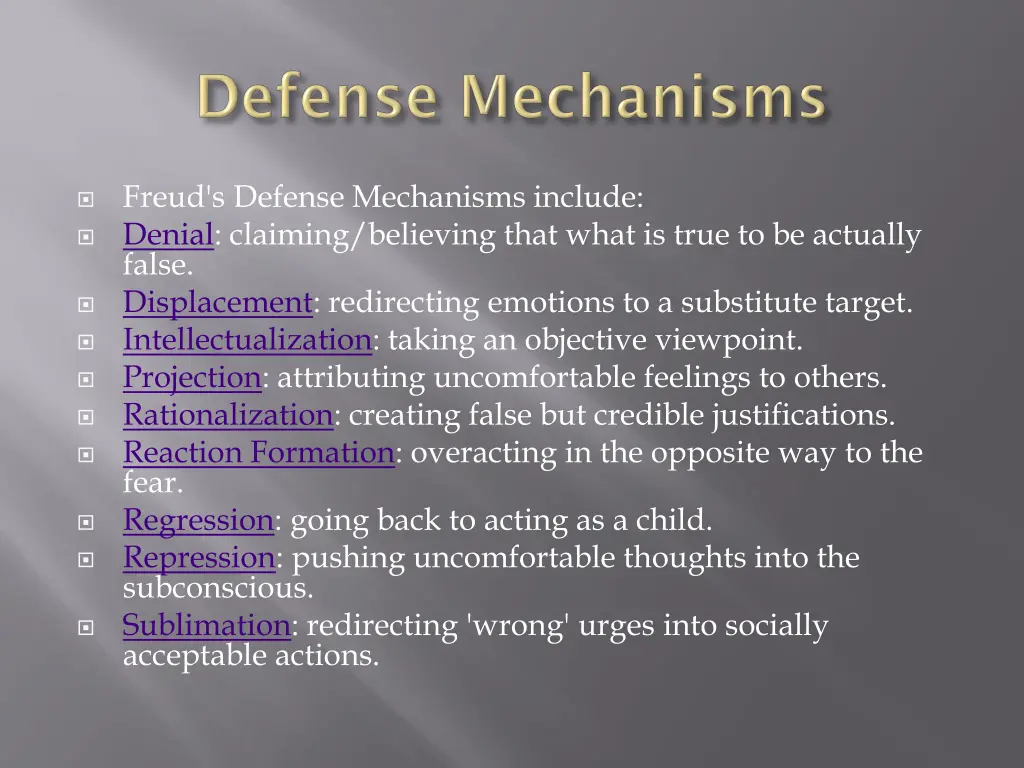 freud s defense mechanisms include denial