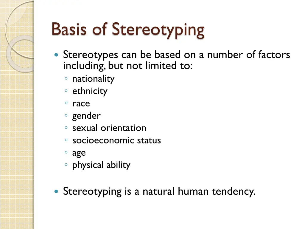 basis of stereotyping