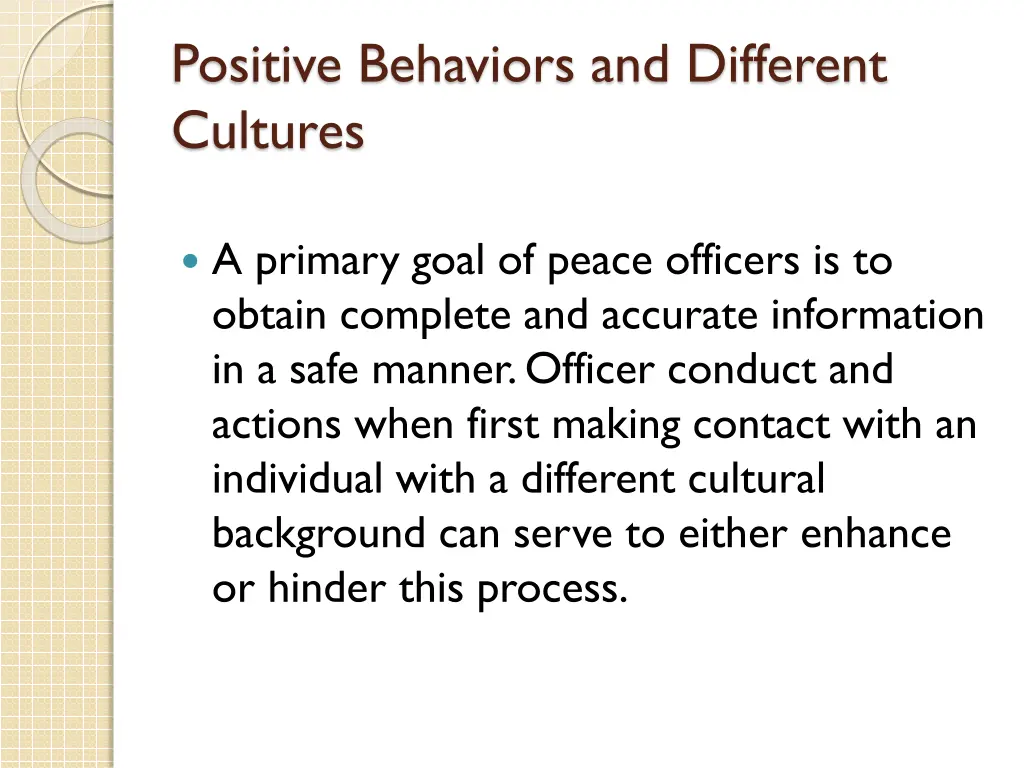 positive behaviors and different cultures 1