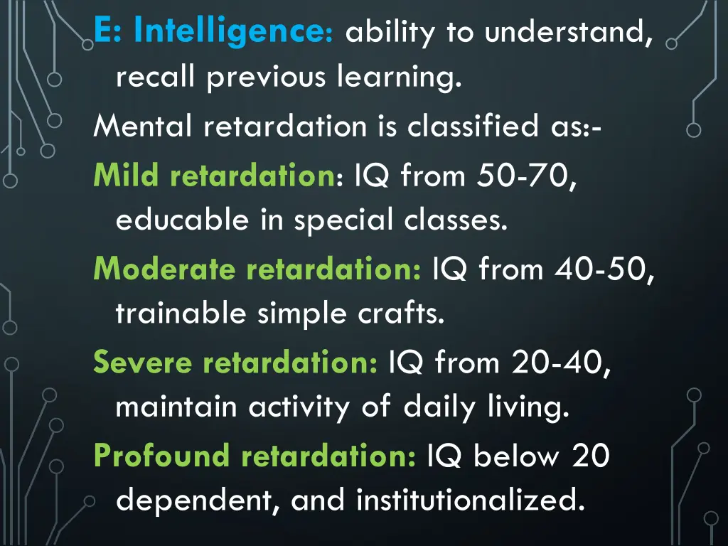 e intelligence ability to understand recall