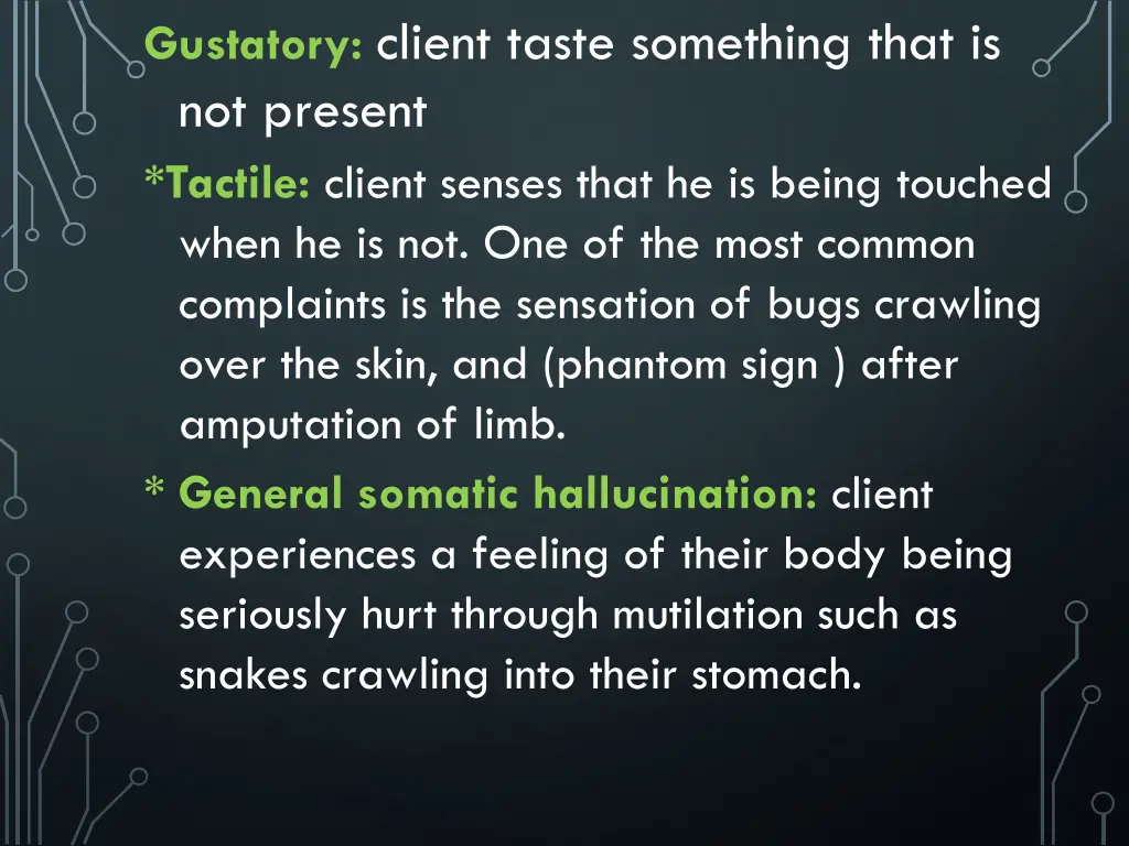 gustatory client taste something that