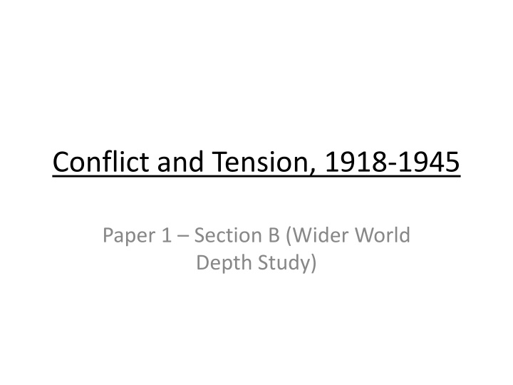 conflict and tension 1918 1945