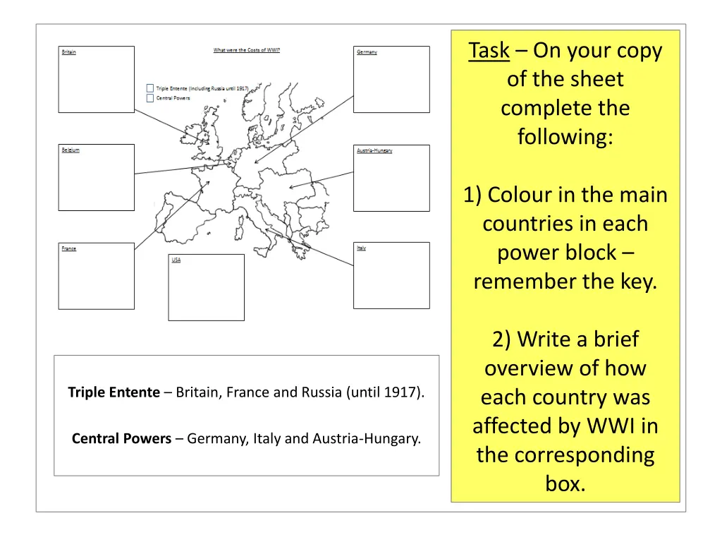 task on your copy of the sheet complete