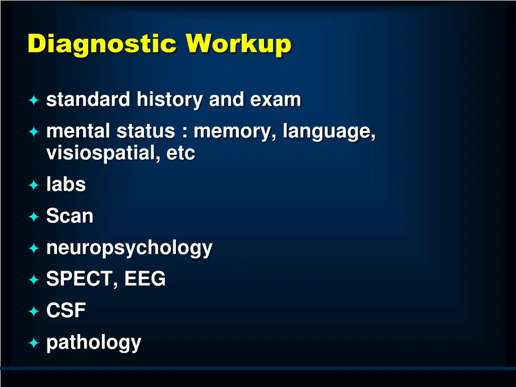 diagnostic workup