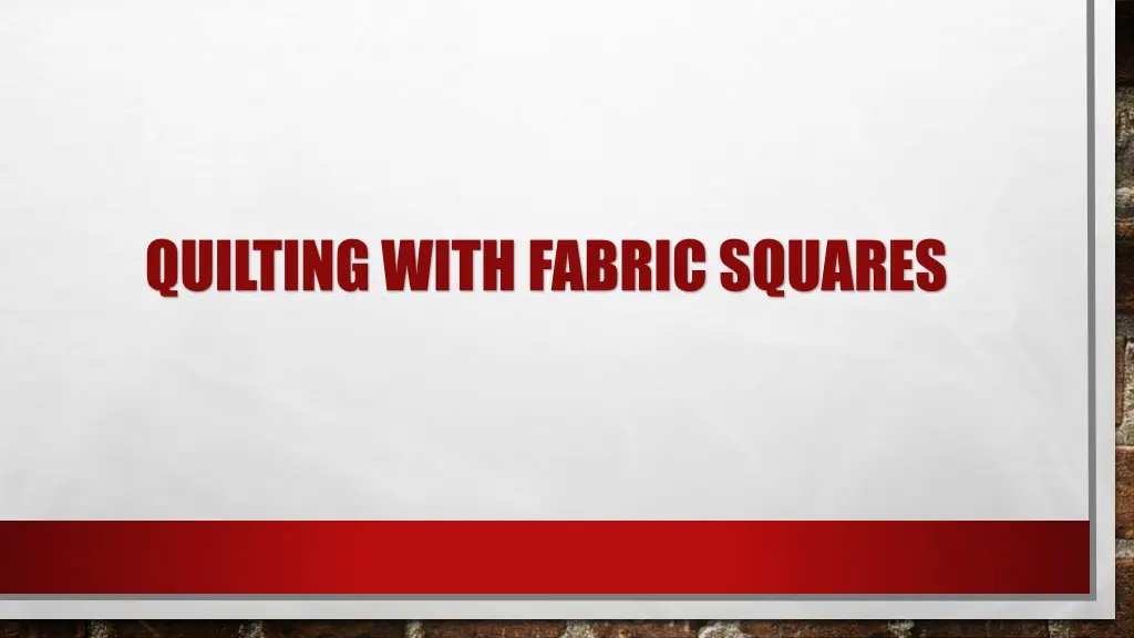 quilting with fabric squares