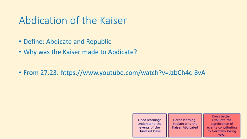 abdication of the kaiser