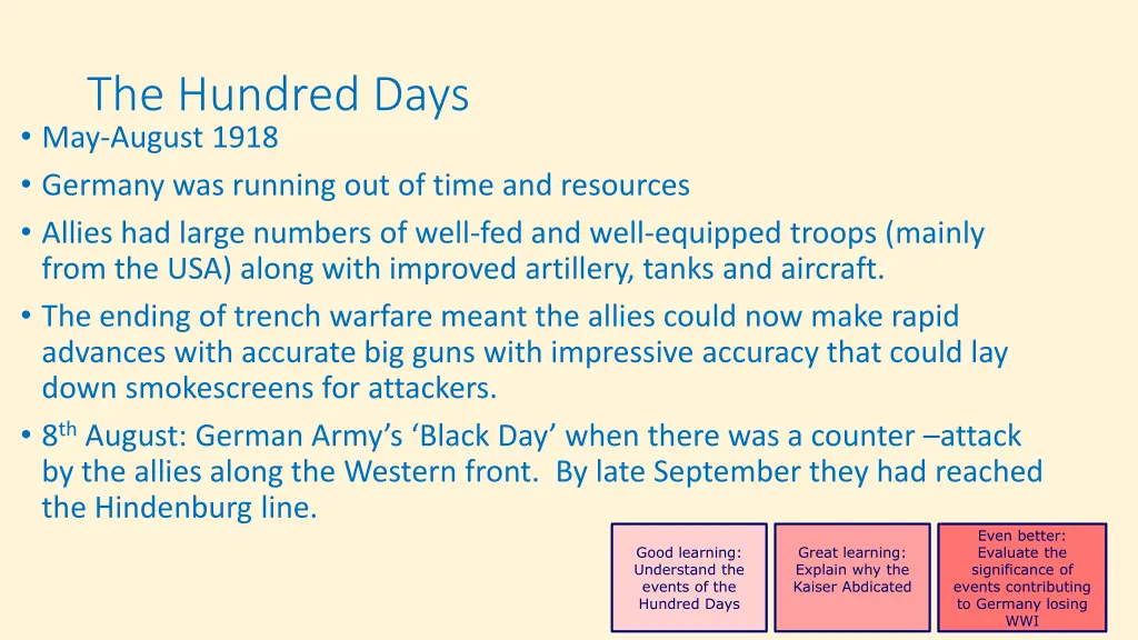 the hundred days may august 1918 germany