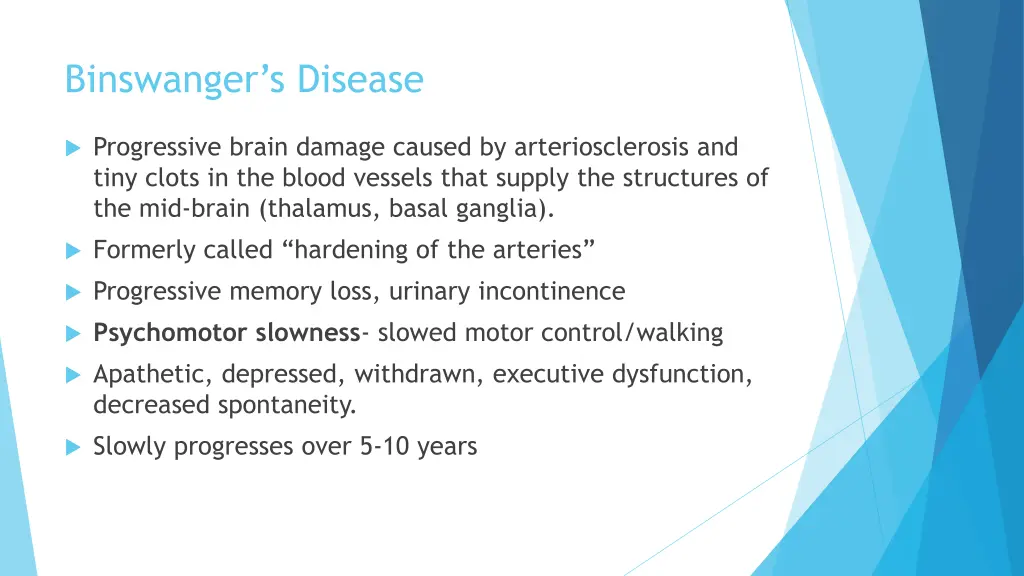 binswanger s disease