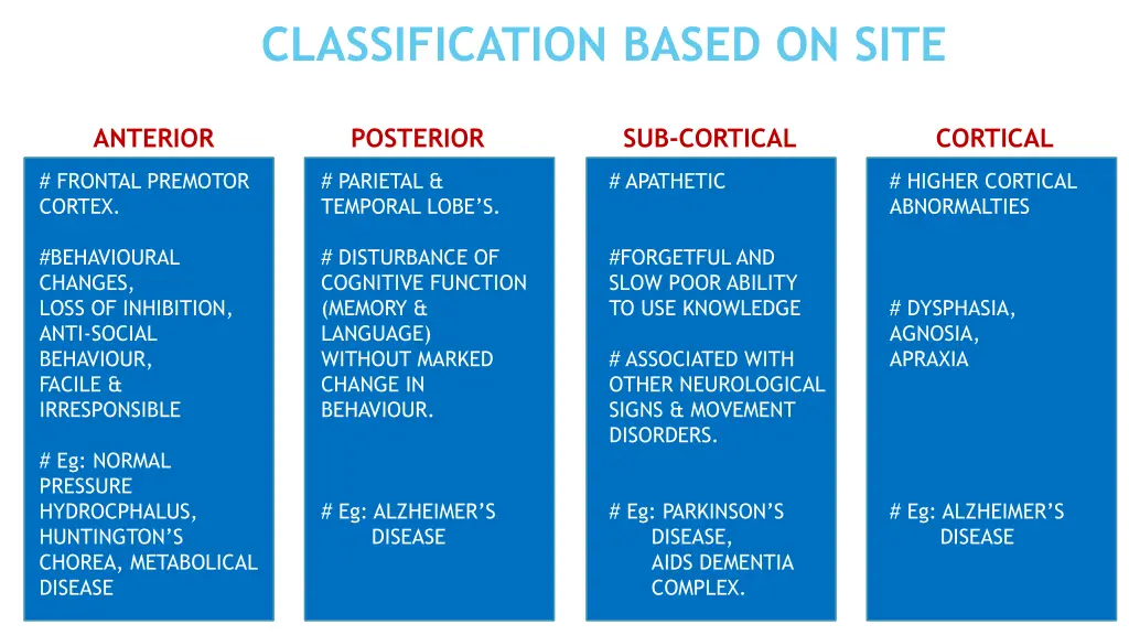 classification based on site