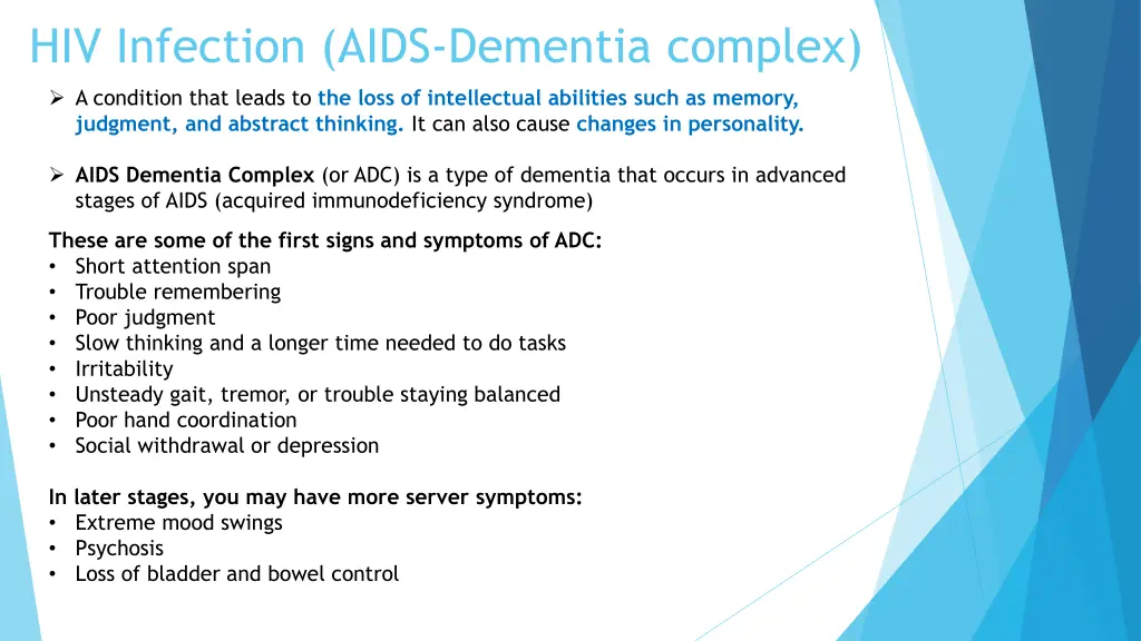 hiv infection aids dementia complex