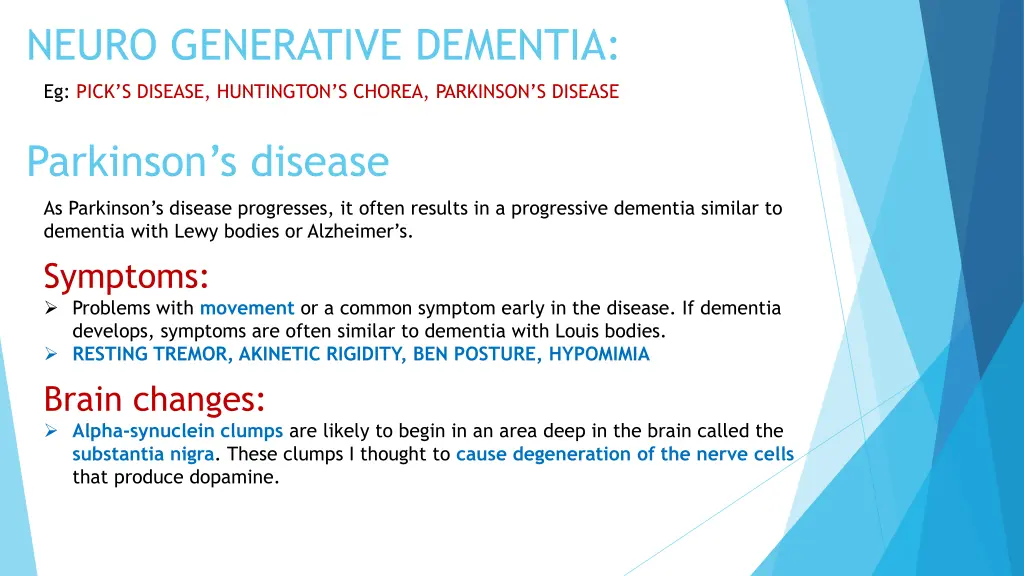 neuro generative dementia