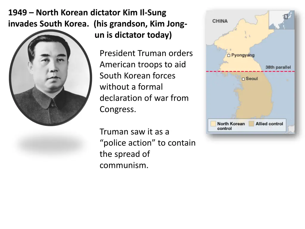 1949 north korean dictator kim il sung invades