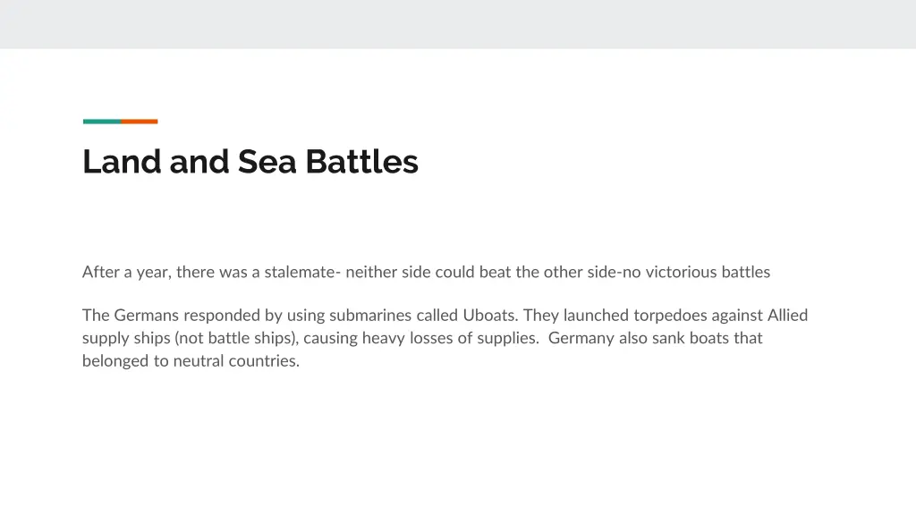 land and sea battles