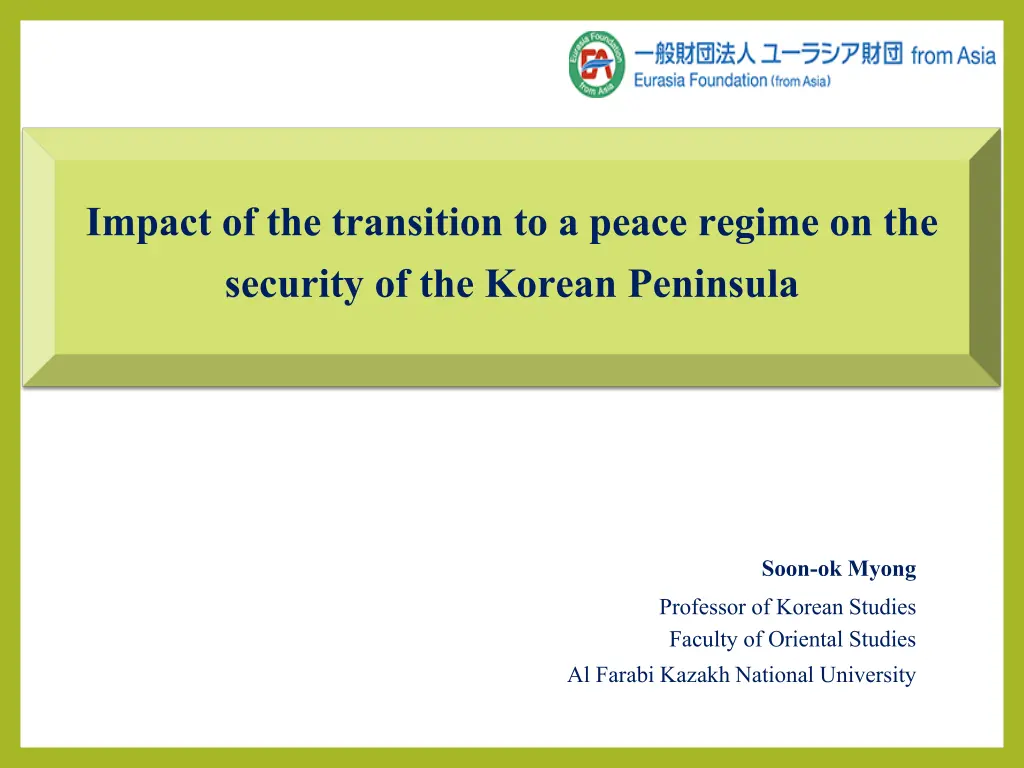 impact of the transition to a peace regime