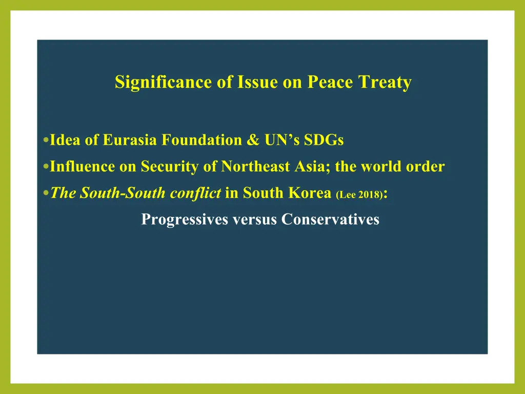 significance of issue on peace treaty