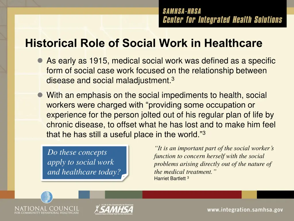 historical role of social work in healthcare