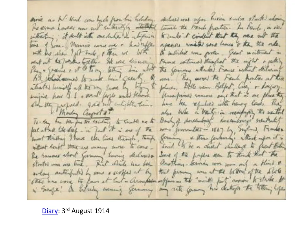 diary 3 rd august 1914