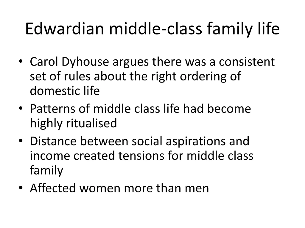 edwardian middle class family life