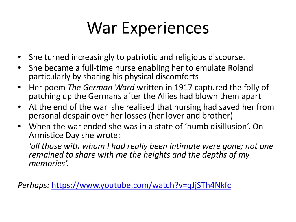 war experiences