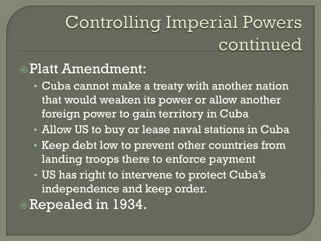 platt amendment cuba cannot make a treaty with