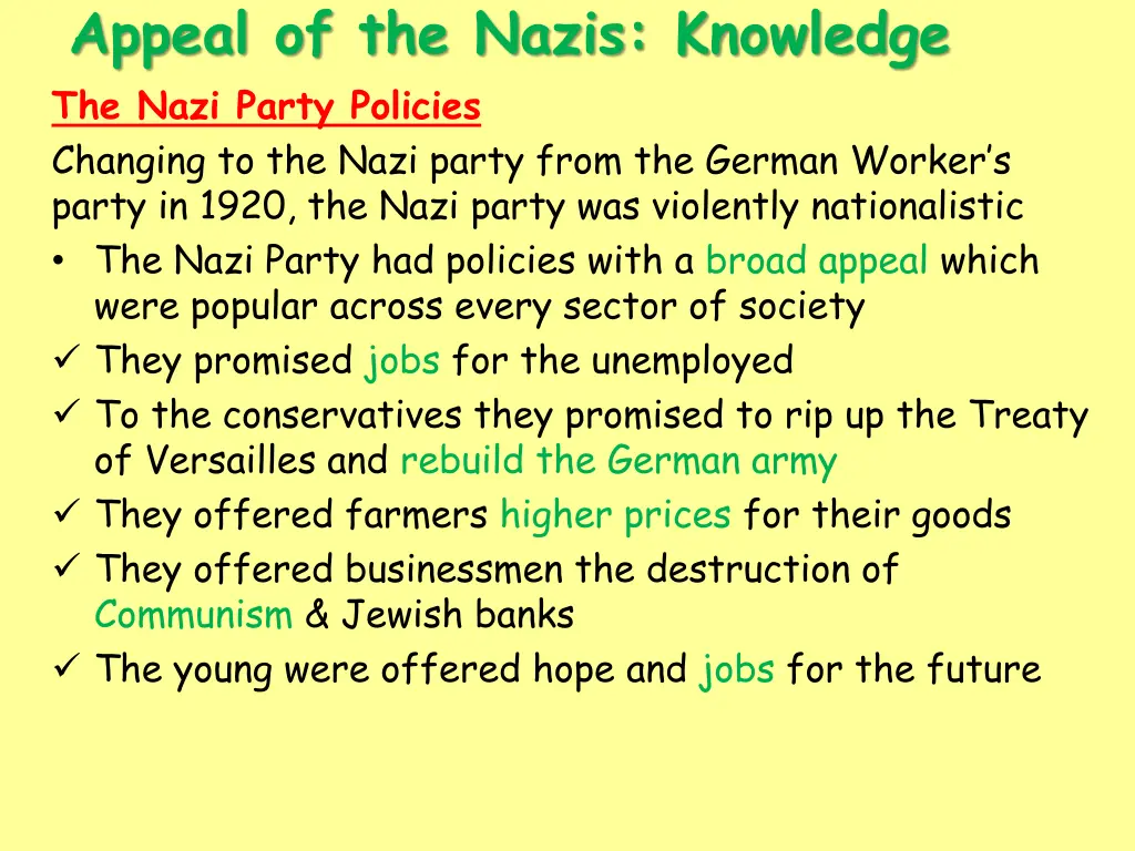 appeal of the nazis knowledge