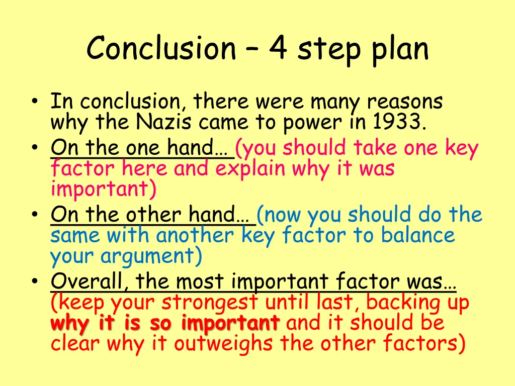 conclusion 4 step plan