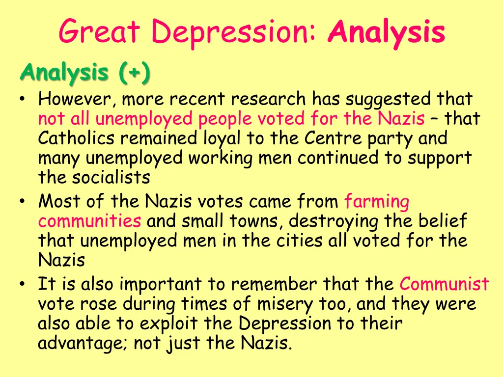 great depression analysis