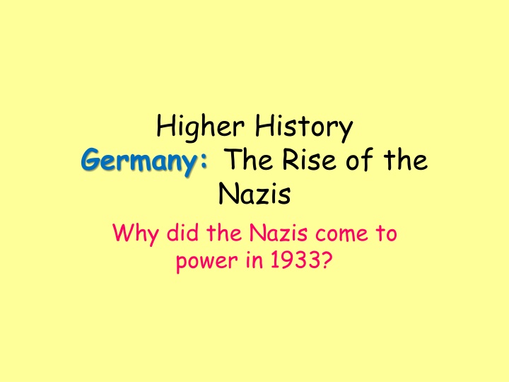 higher history germany the rise of the nazis