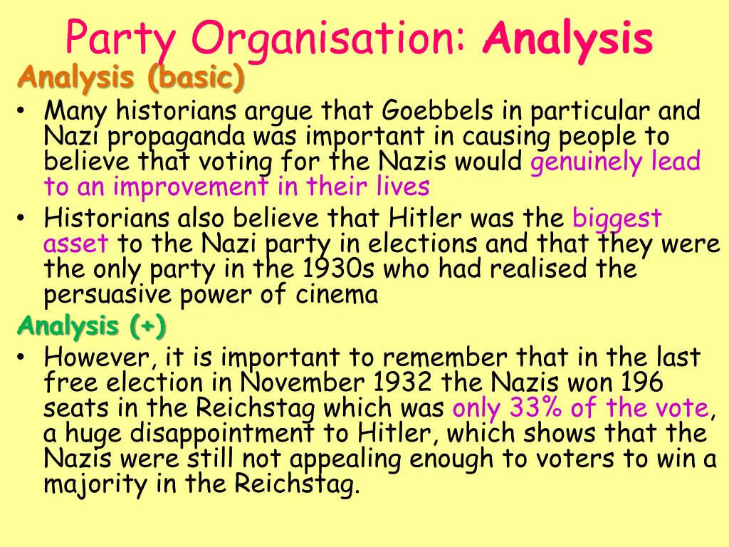 party organisation analysis