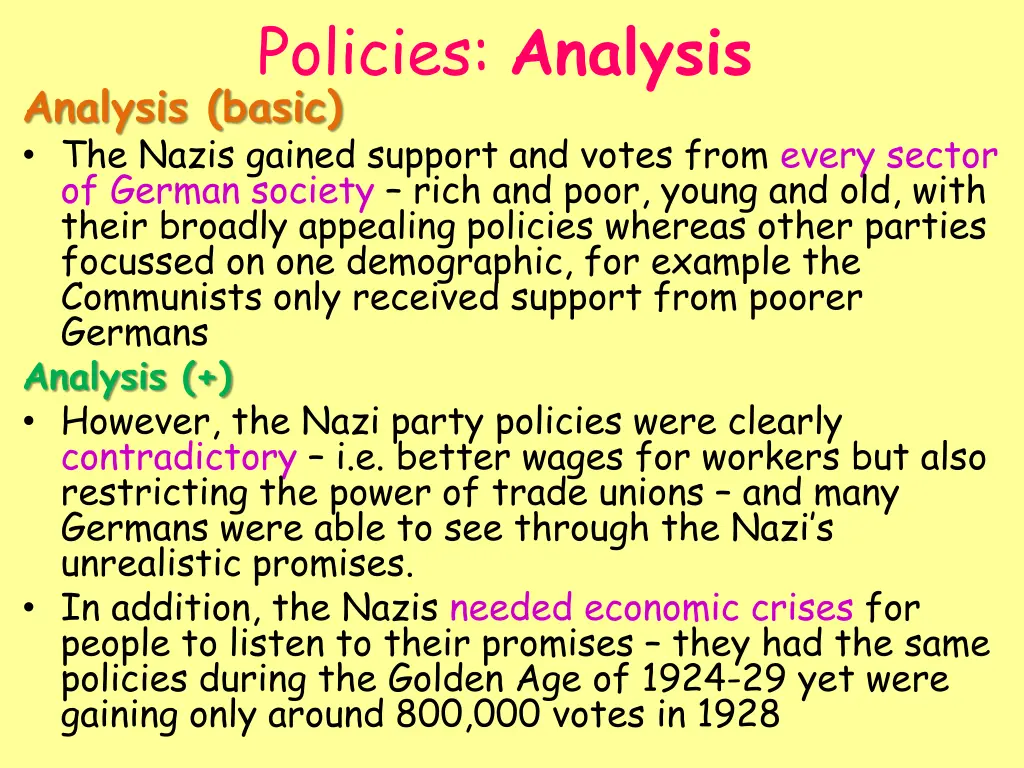 policies analysis